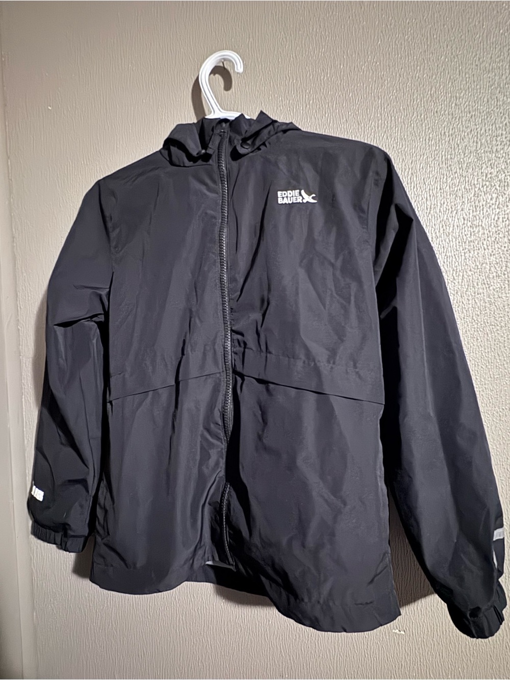 Eddie Bauer Black Kids Rain Jacket with Hood